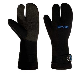 Bare Gloves 3 Fingers 7 Mm Mitt XXL Black