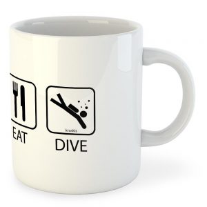 Kruskis Mug Sleep Eat And Dive 325 ml (11 oz) White