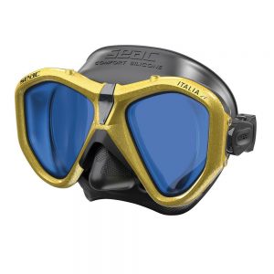 Seacsub Italia Asian Fit Mirrored One Size Black / Metal Yellow