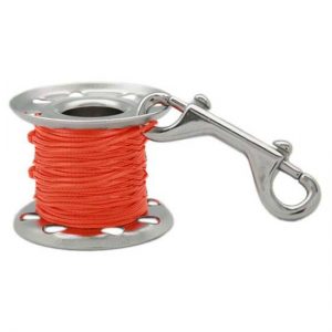 Tecnomar Stainless Steel Finger Spool With Double End Clip 50 m Orange