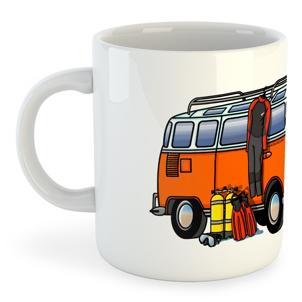 Kruskis Mug Hippie Van Dive 325 ml (11 oz) White