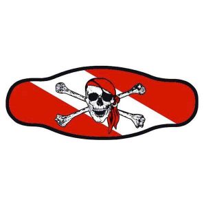 Best Divers Neoprene Mask Strap With Velcro One Size Jolly Roger